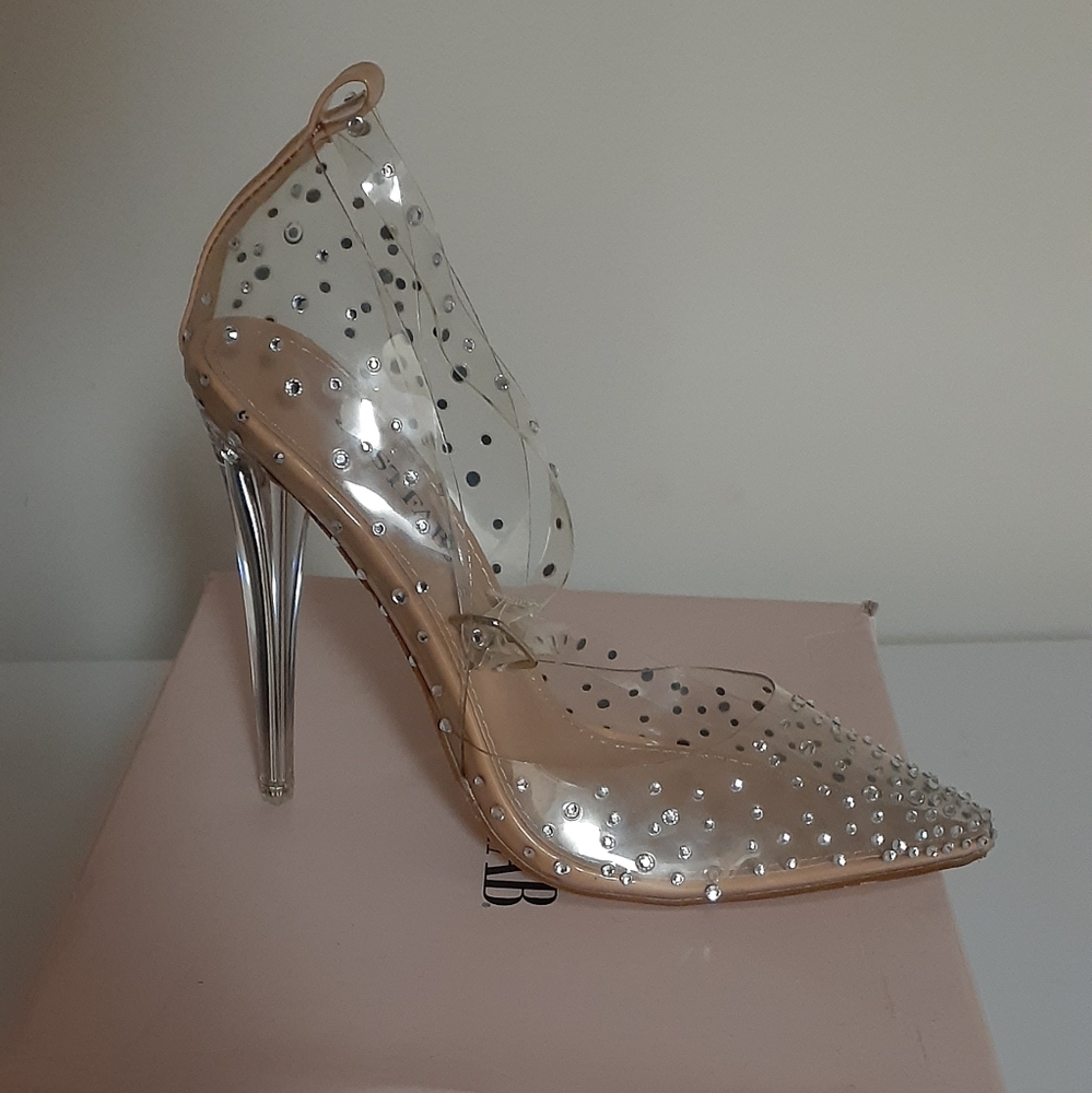 Just Fab clear heels size 6